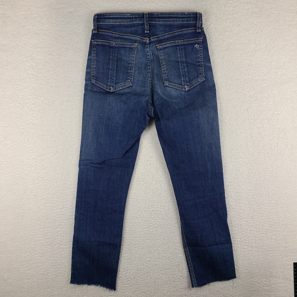 Rag Bone Jeans Womens 27x24 Blue Nina High Rise Skinny Fray Dark Wash‎ Denim - Picture 12 of 14